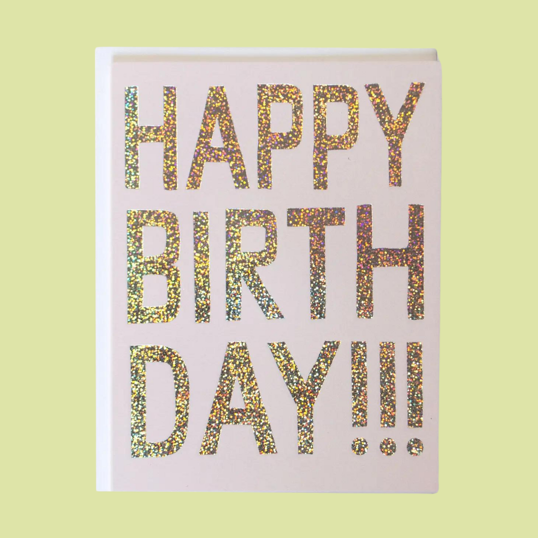 Happy Birthday Glitter Hologram Greeting Card