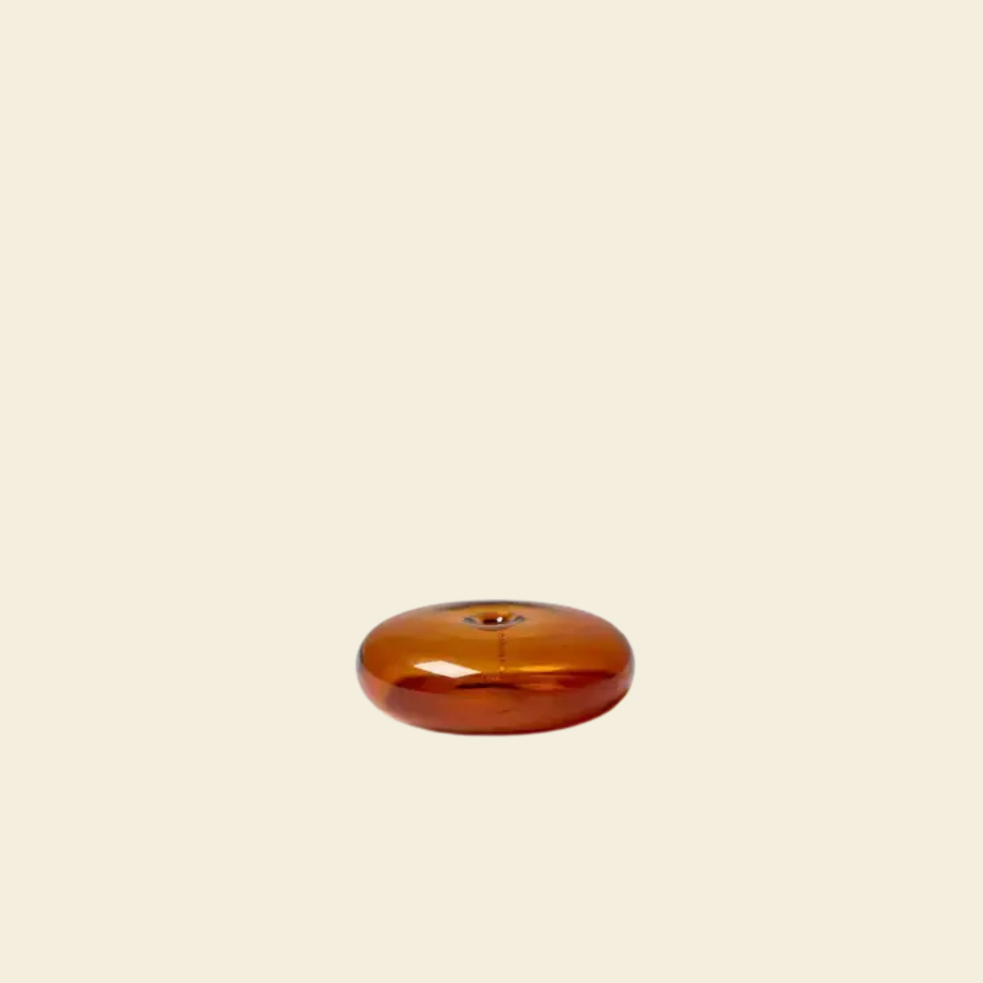 Amber Glass Vessel Incense Holder