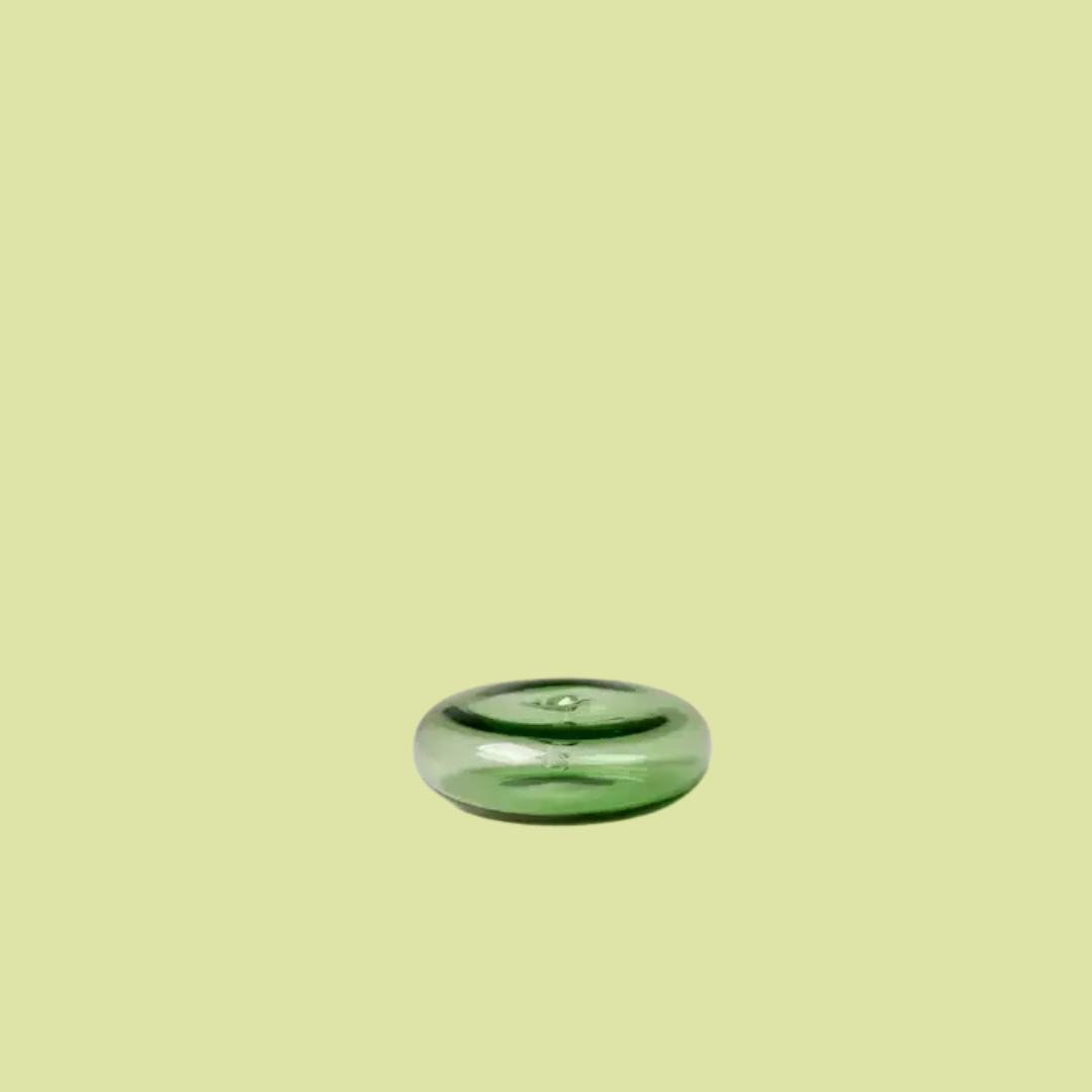 Green Glass Vessel Incense Holder