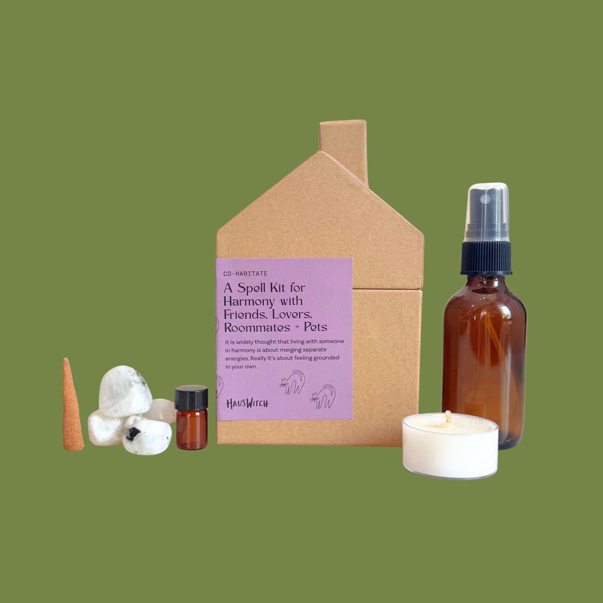 Co-Habitate Spell Kit for Harmony with Friends, Lovers, Roommates + Pets