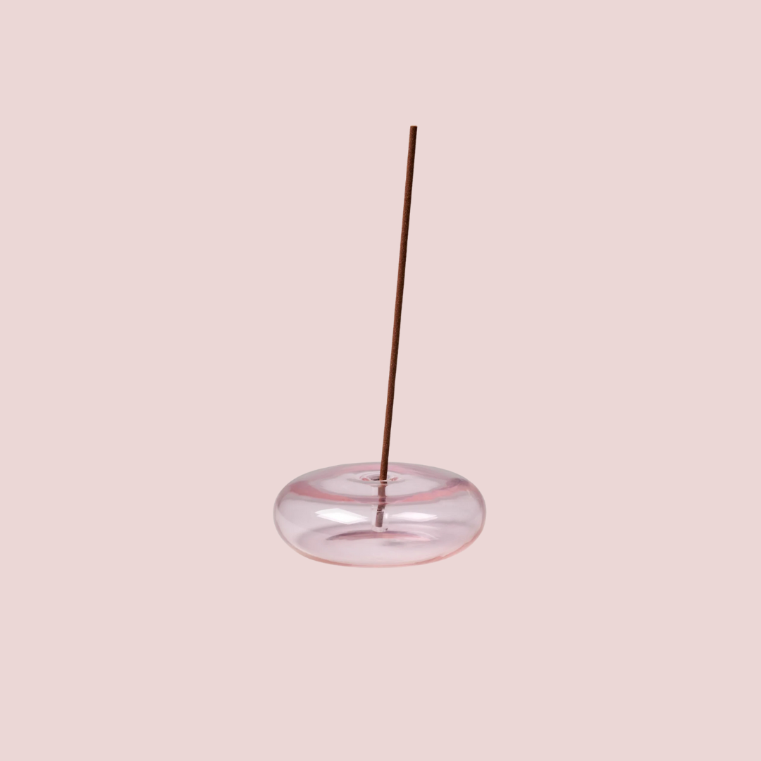 Pink Glass Vessel Incense Holder