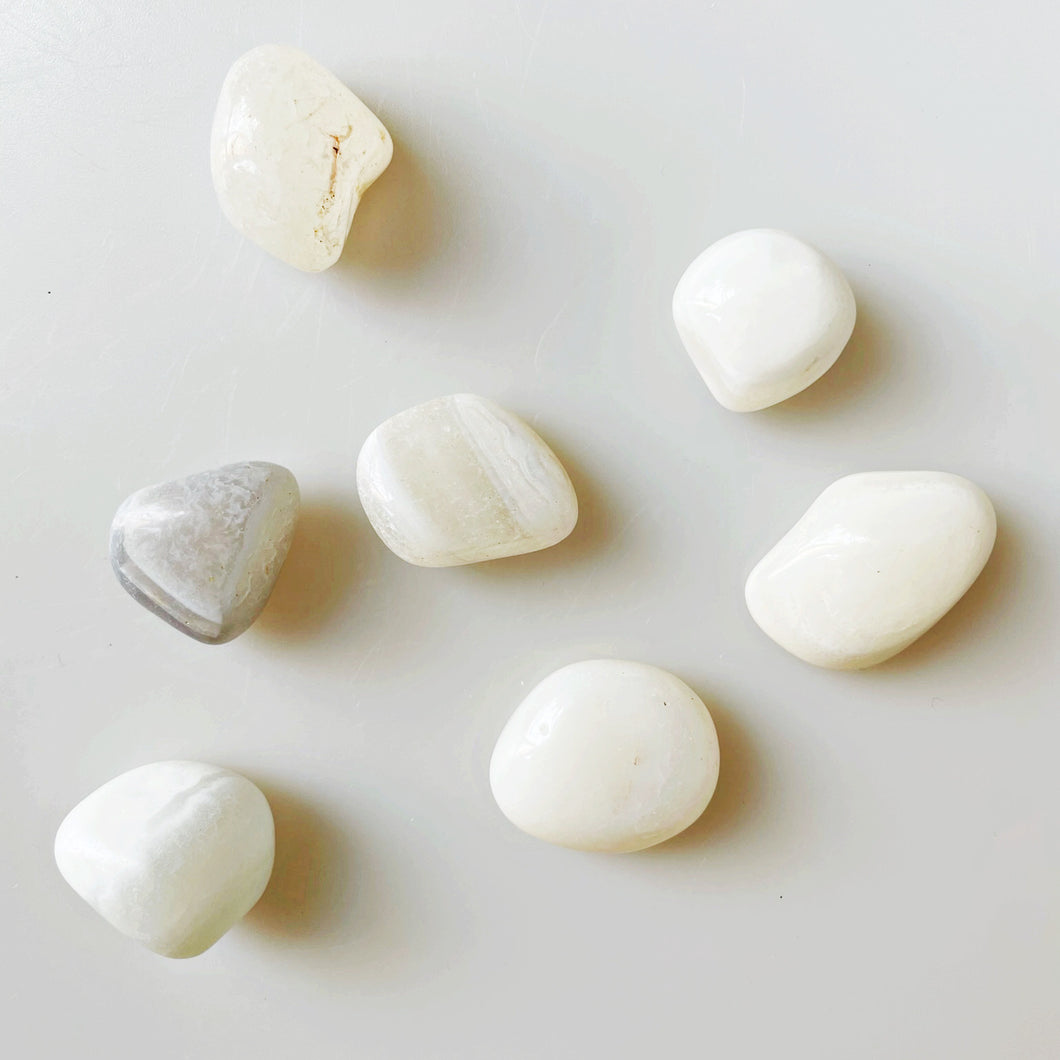 Banded White Agate Tumbled Crystal