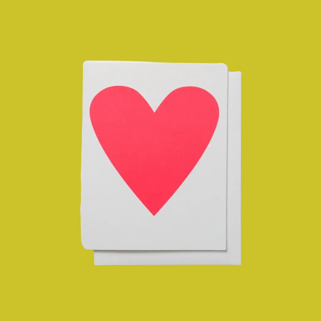 Neon Pink Heart Greeting Card