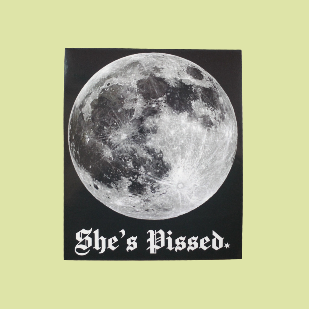 The Moon Is Pissed Vinyl Sticker