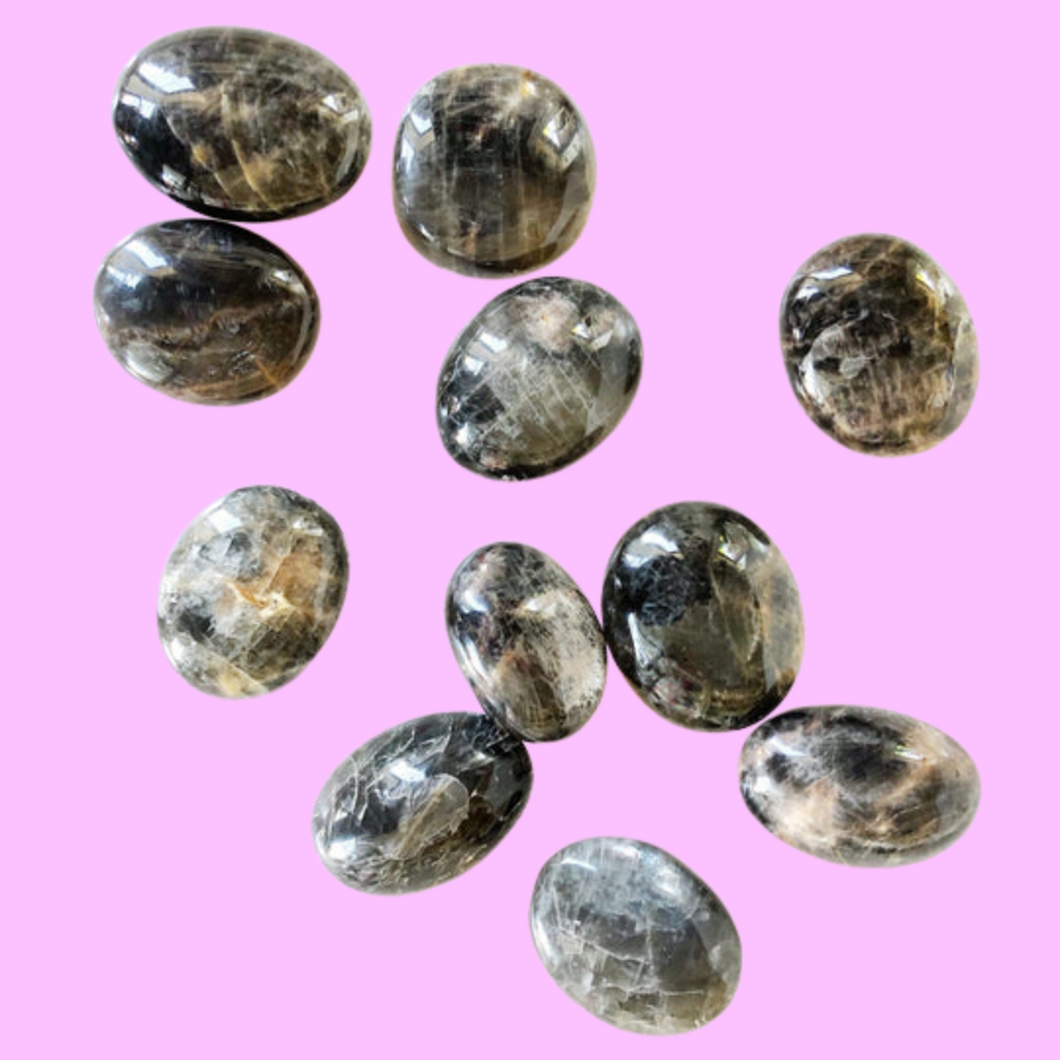 Black Moonstone Palm Stones