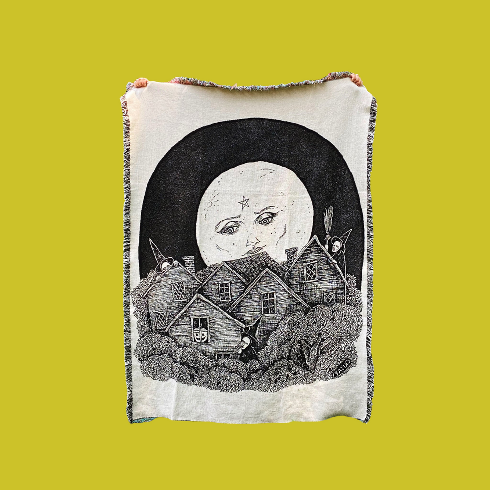 Full Moon Over Salem Blanket HausWitch X Bill Crisafi Salem, MA