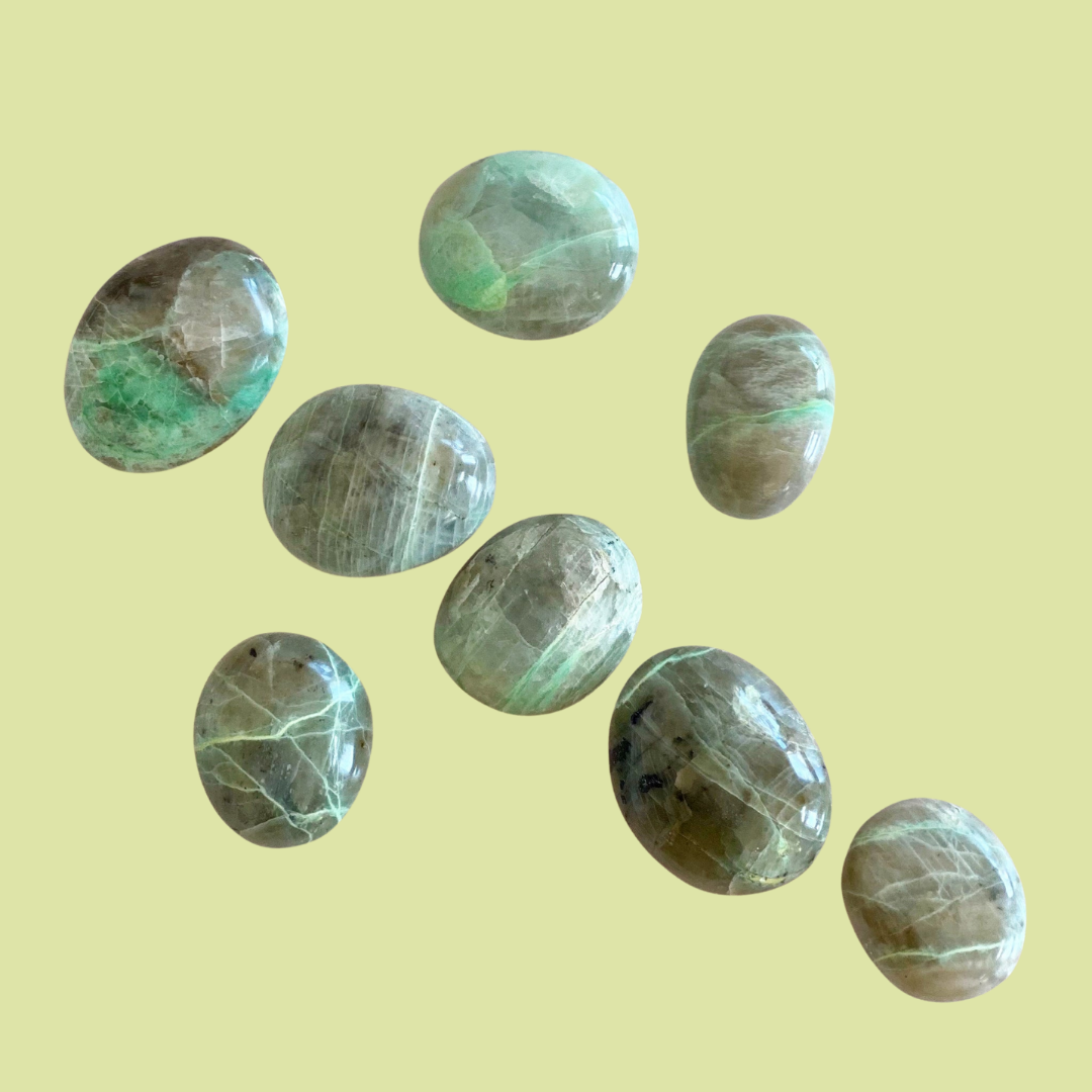 Green Moonstone Palm Stone