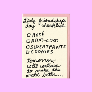 Lady Friendship Day Checklist Card