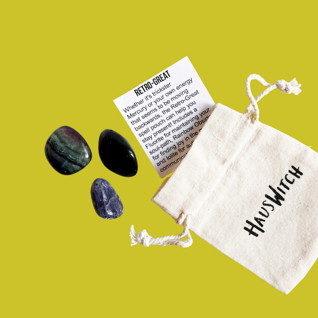Retro-Great Tumbled Crystal Spell Pouch